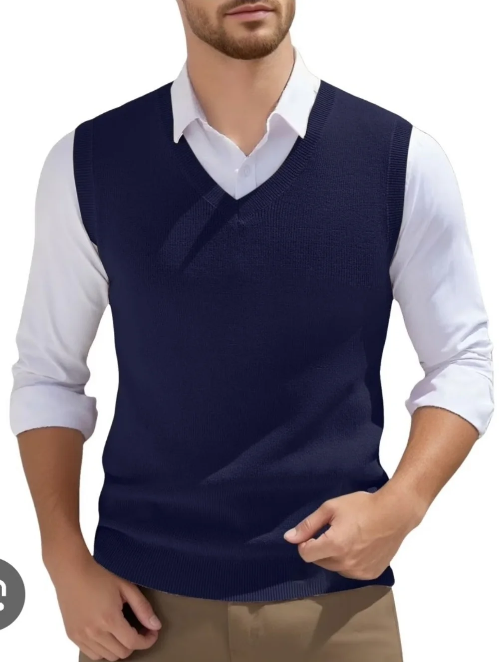 Brooks Brothers Vest Navy Extra Fine Merino Wool V-Neck Pullover Men’s M EUC